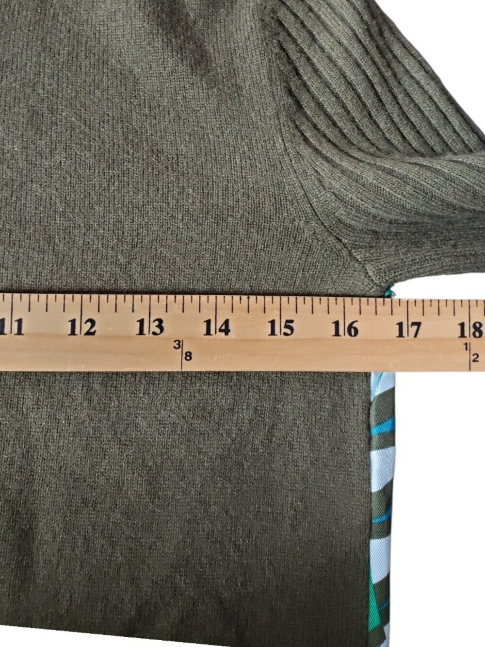 Tory Burch Womens Olive Green Half-Zip Sweater W/Vibrant Mandala Xsmalll - Picture 6 of 11